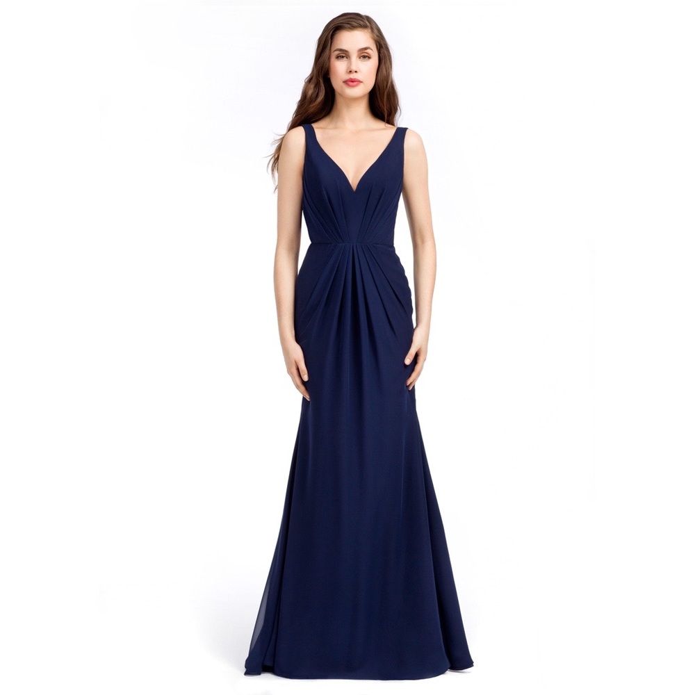 Hayley Paige GREY Cut-out-back Long Formal Dress - Picture 1 of 8